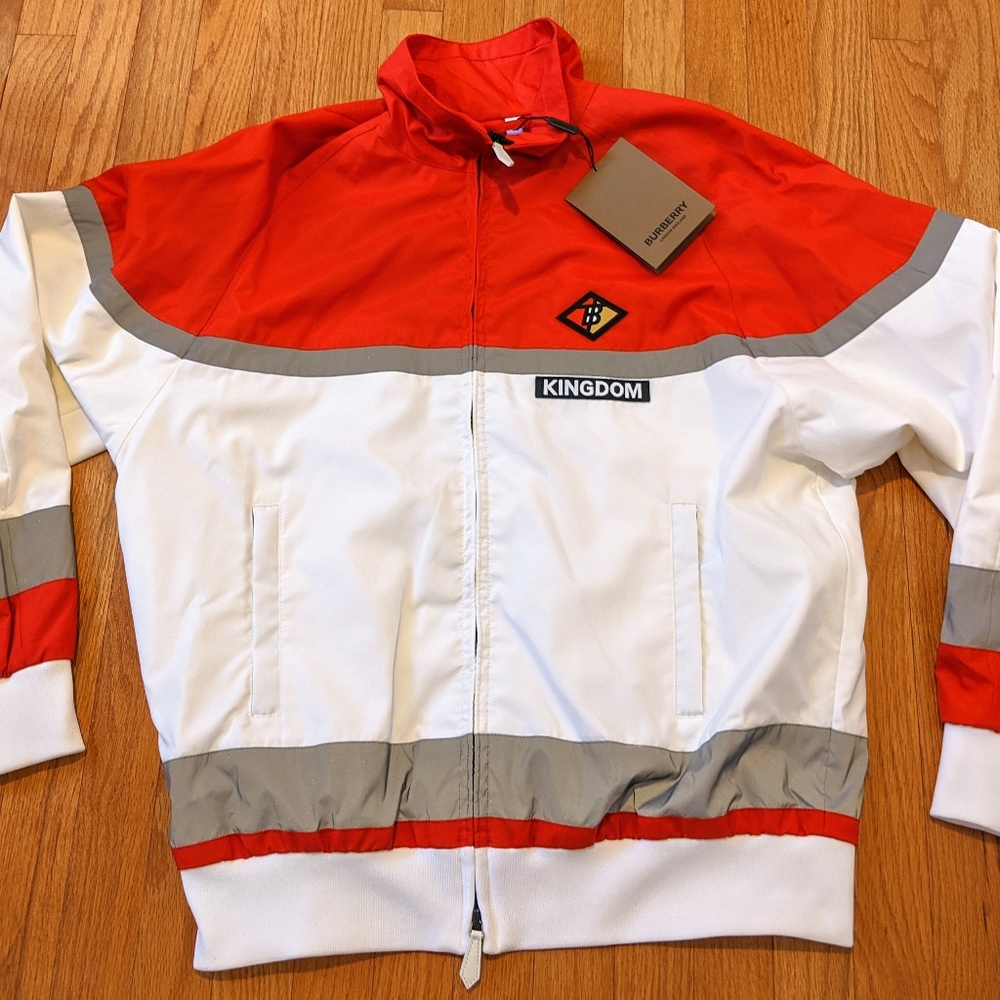 Men's Burberry Icon Stripe Colorblock Track Jacket
